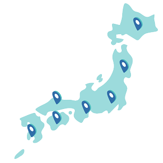 全国対応を示す日本地図