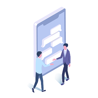 手続きを進める担当者のイラスト